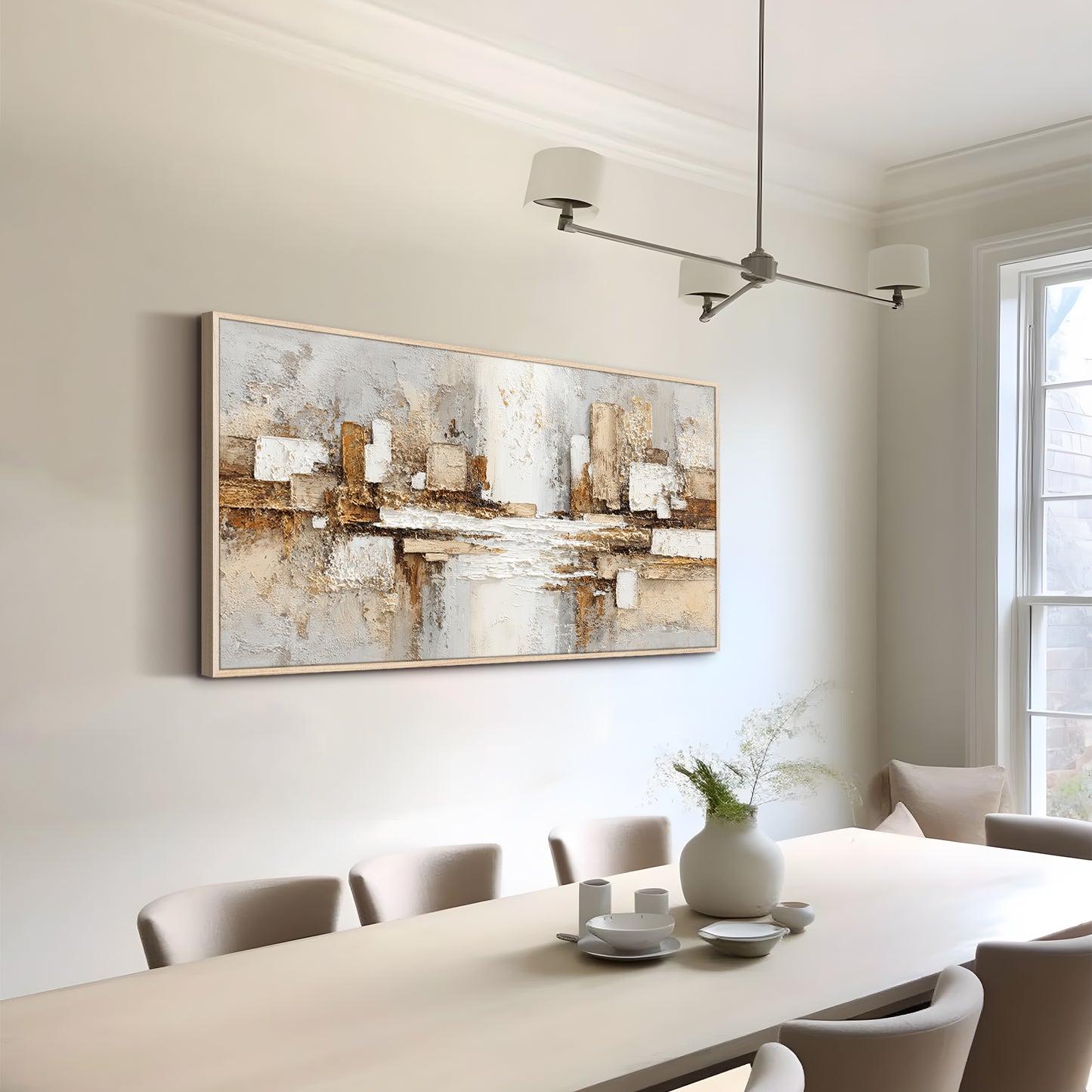 Gold & Grey Abstract Acrylic/Oil Painting | Large Custom Impasto Canvas Wall Art