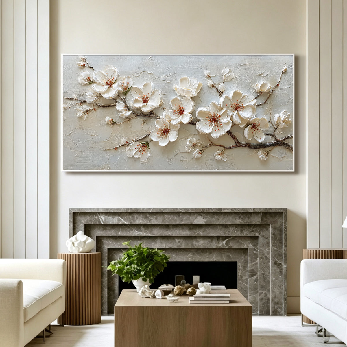 Cherry blossom impasto acrylic/oil painting on canvas, original palette knife textured wall art, rosy handpainted